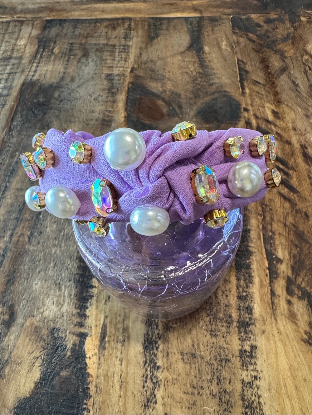 Brianna Cannon Lavender Pearl & Iridescent Crystal Headband - Women Accessories